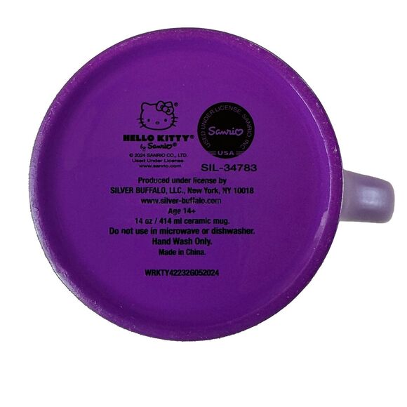 Hello Kitty Halloween Mummy Purple Glitter Coffee Mug 14oz New - Picture 6 of 7